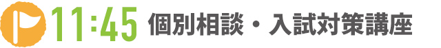 11：45 個別相談・入試対策講座