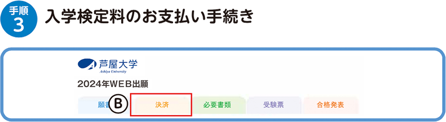 入学検定料のお支払い手続き