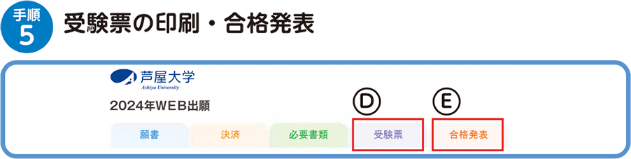 受験票の印刷・合格発表