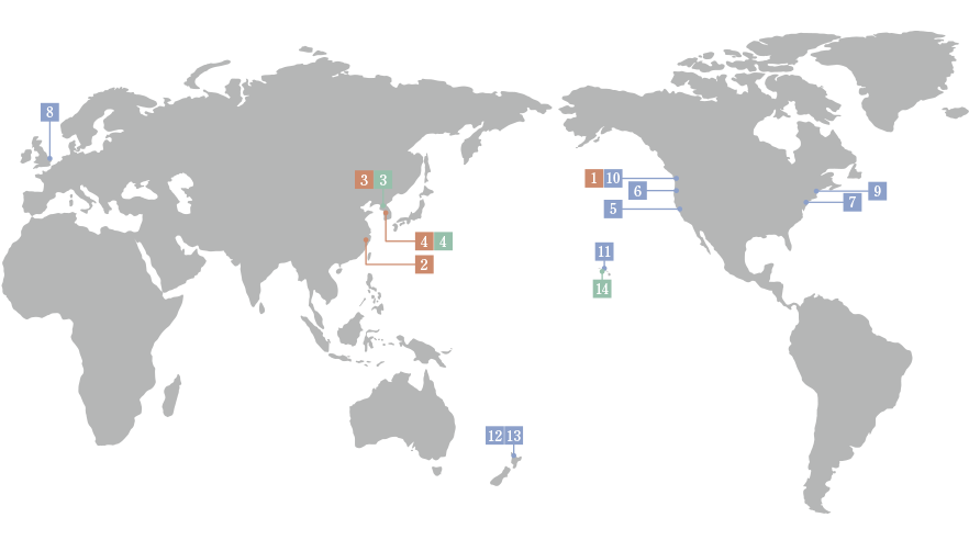 提携校交換留学 地図